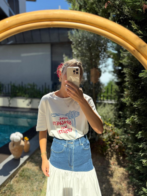 Spaghettı Baskılı Tshirt