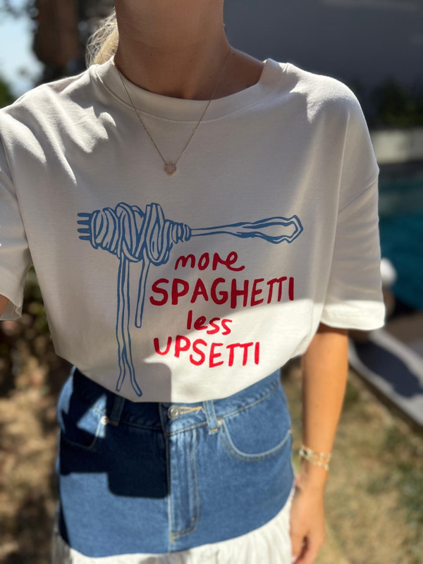 Spaghettı Baskılı Tshirt