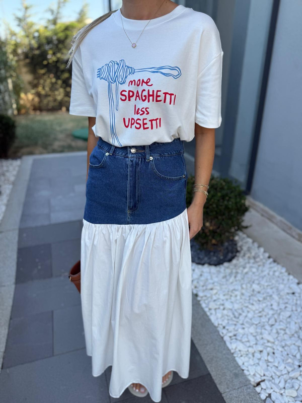 Spaghettı Baskılı Tshirt
