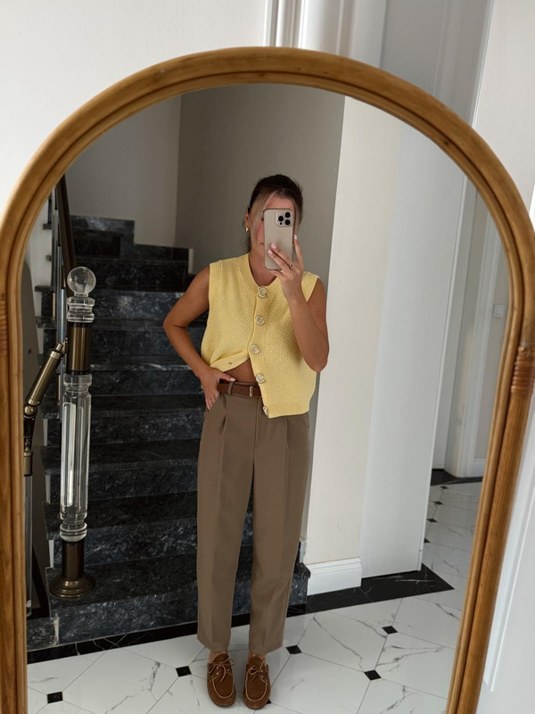 Taba Kemerli Haki Havuç Pantolon