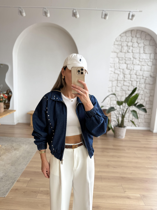 Taş Zımbalı Denim Ceket