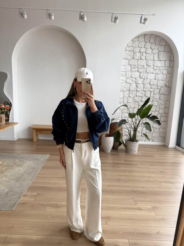 Taş Zımbalı Denim Ceket