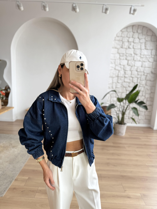 Taş Zımbalı Denim Ceket