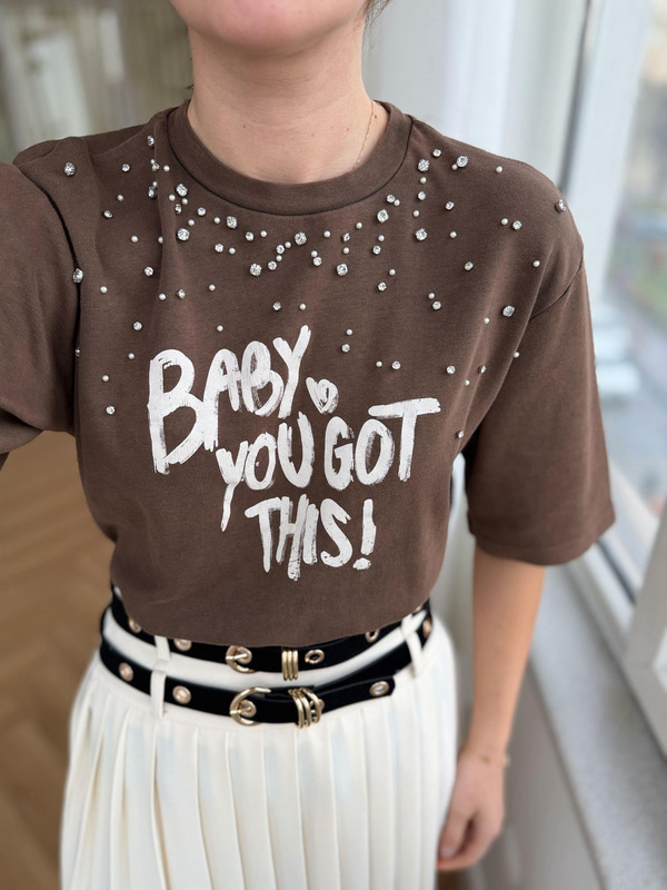 Taşlı Boyamalı Tshirt