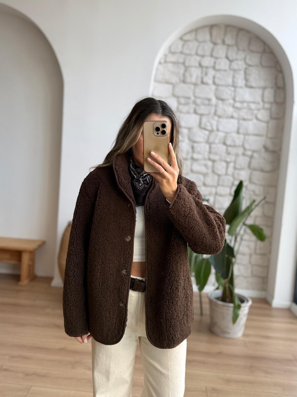 Teddy Kahverengi Peluş Ceket
