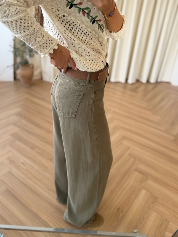 Tensel Denim Haki Pantolon