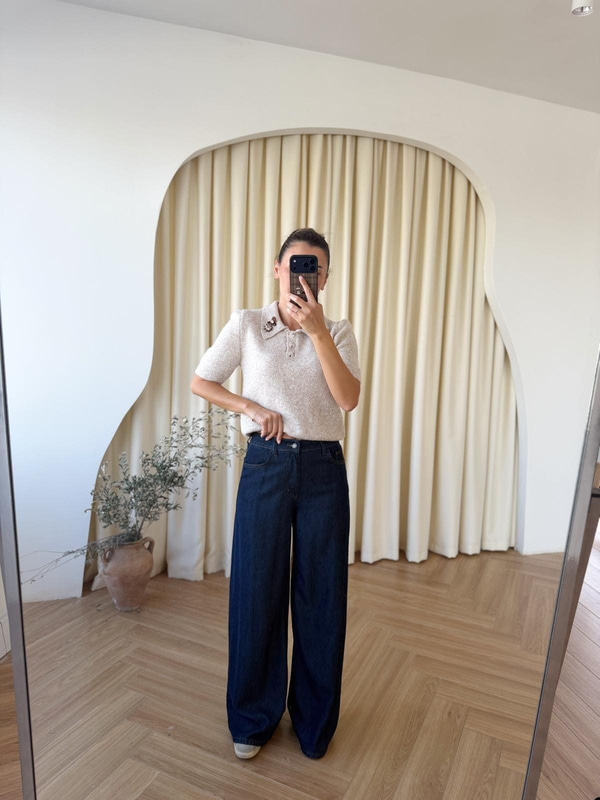 Tensel Denim Lacivert Pantolon