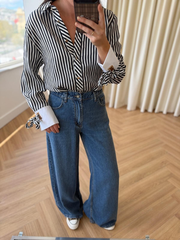 Tensel Denim Mavi Pantolon