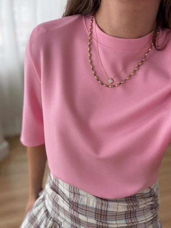 Vatkalı Pembe Tshırt