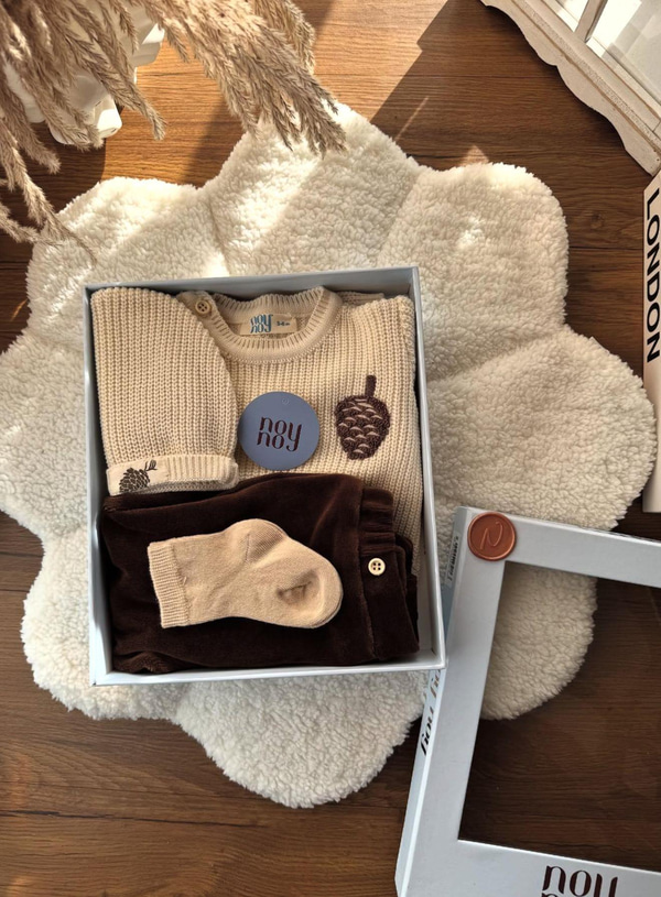 TULUM & SALOPETCantoyPUFELLİAKadife Erkek Bebek 3'lü Kadife Salopet Takımı