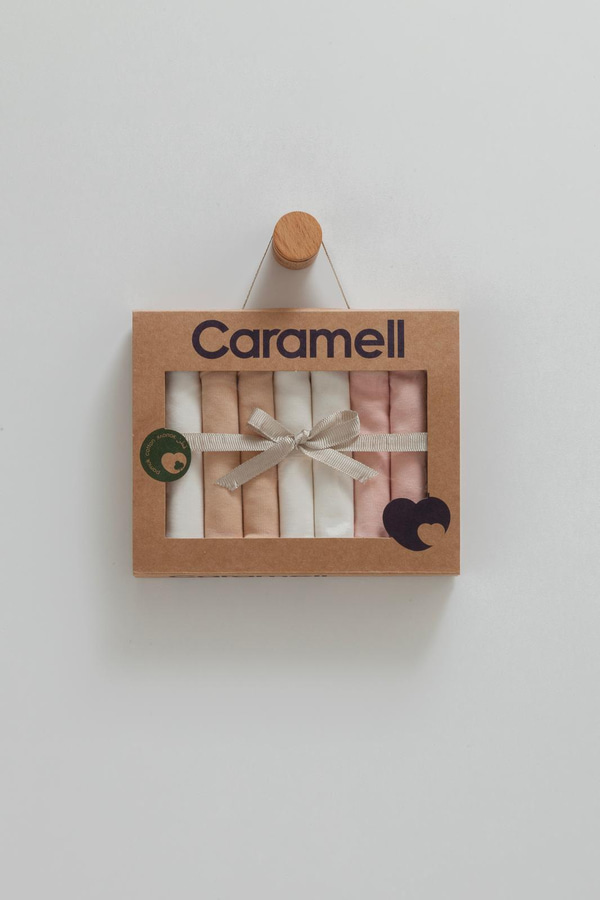 BEBEK MENDİLLERİCARAMELLPUFELLİAMENDİL SET - EKRU