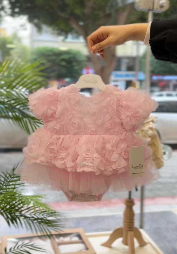 TULUM / ROMPER / ELBİSECantoyPUFELLİARoyal bloom elbise - Pembe