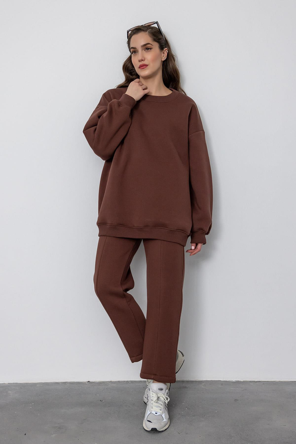 Oversize 2'li Eşofman Takımı - KAHVERENGİ