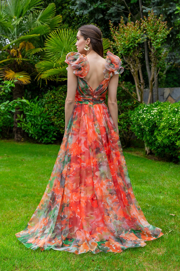 Orange Evening Dress