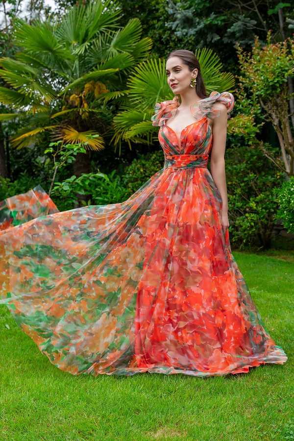 Orange Evening Dress