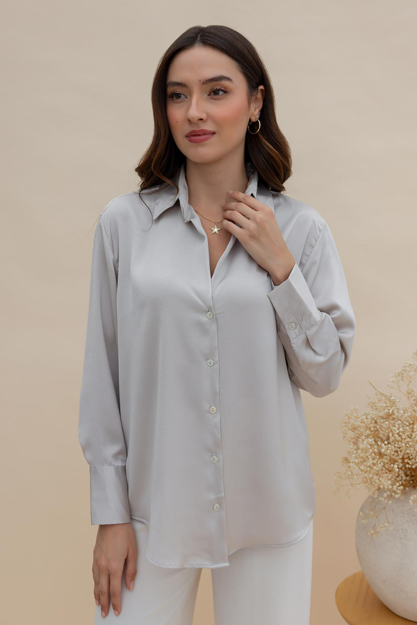 Saten Gömlek - BEJ