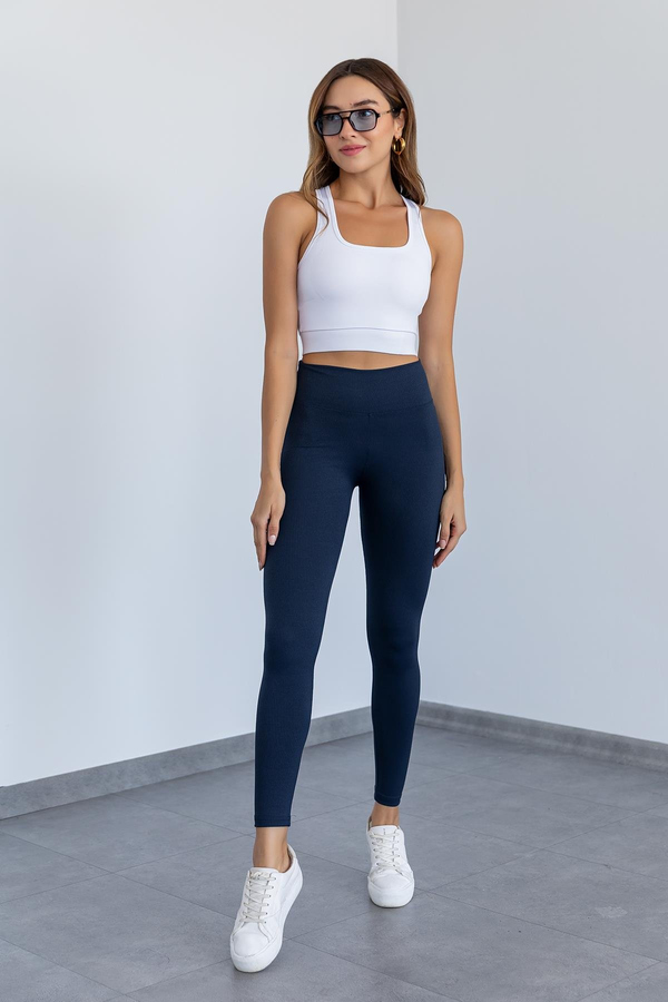 Basic Fitilli Tayt - LACİVERT