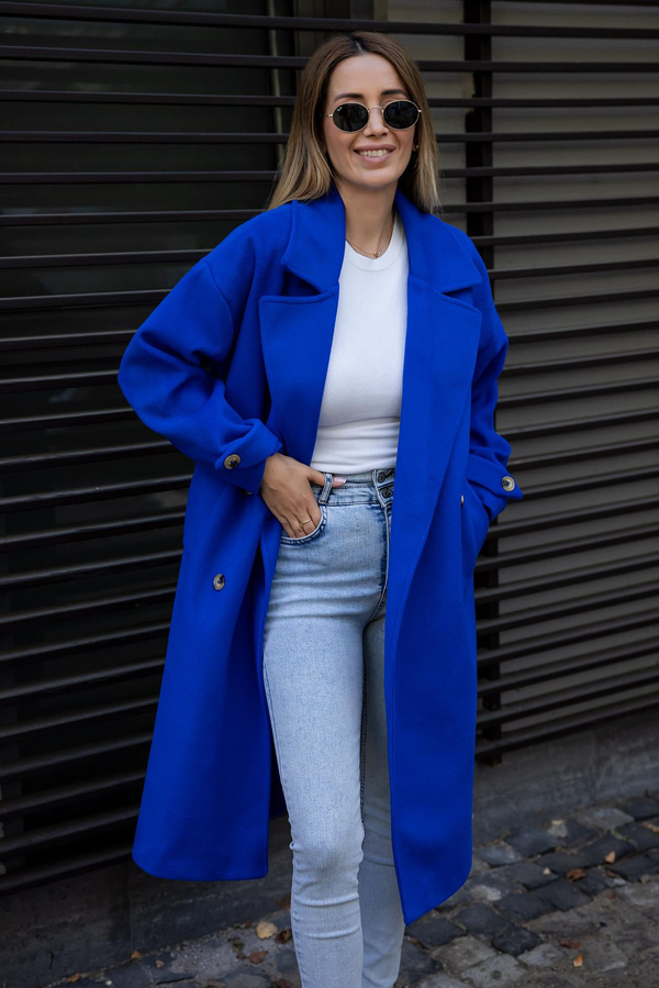 Kol Düğmeli Kaşe Kaban - SAKS