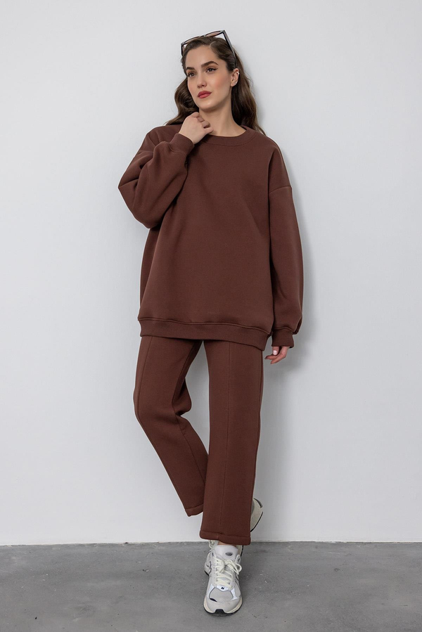 Oversize 2'li Eşofman Takımı - KAHVERENGİ