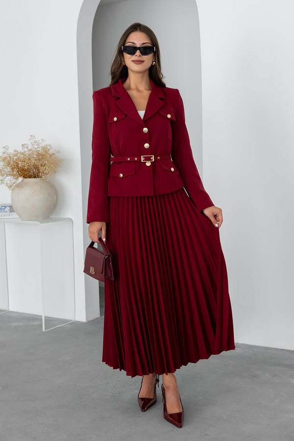 Uzun Etekli Premium Takım - BORDO