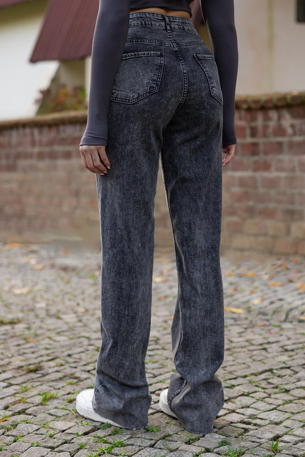 Wide Leg Denim Jean - GRİ