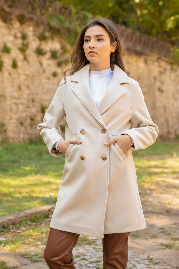 Astarlı Kaşe Kaban - BEJ
