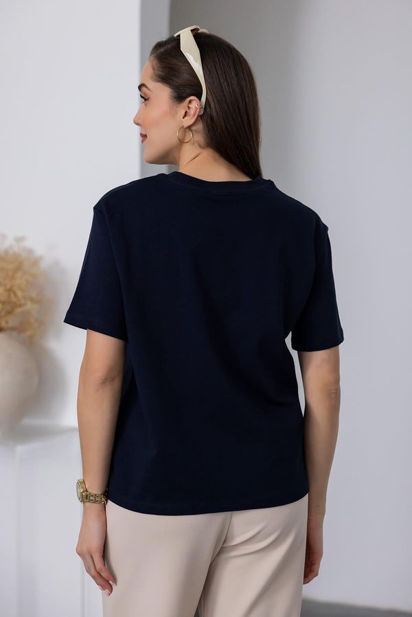 Ayıcık Baskılı T-Shirt - LACİVERT