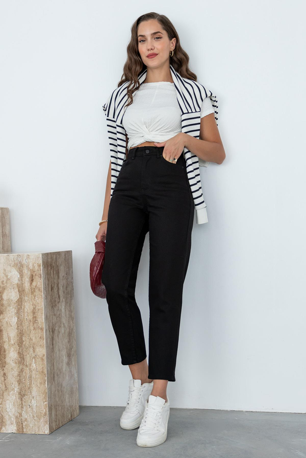 Basic Mom Pantolon - SİYAH