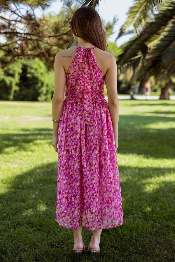 Bel Gipeli Midi Elbise - PEMBE