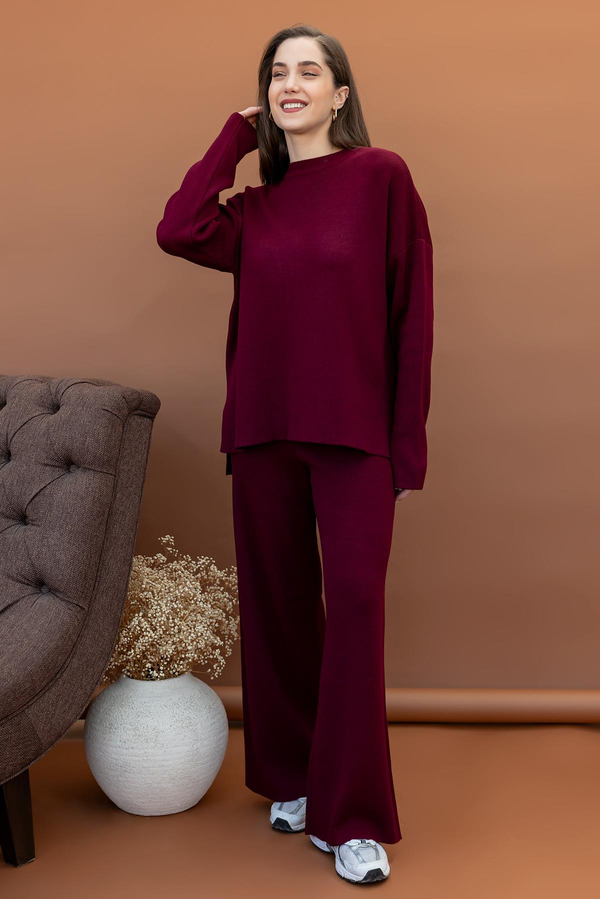 Bisiklet Yaka Triko Takım - BORDO