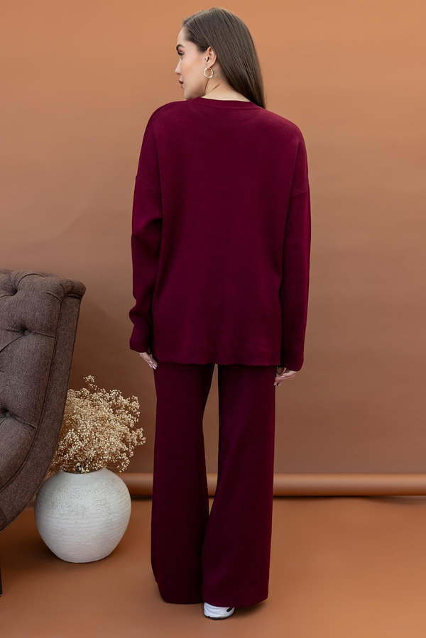 Bisiklet Yaka Triko Takım - BORDO