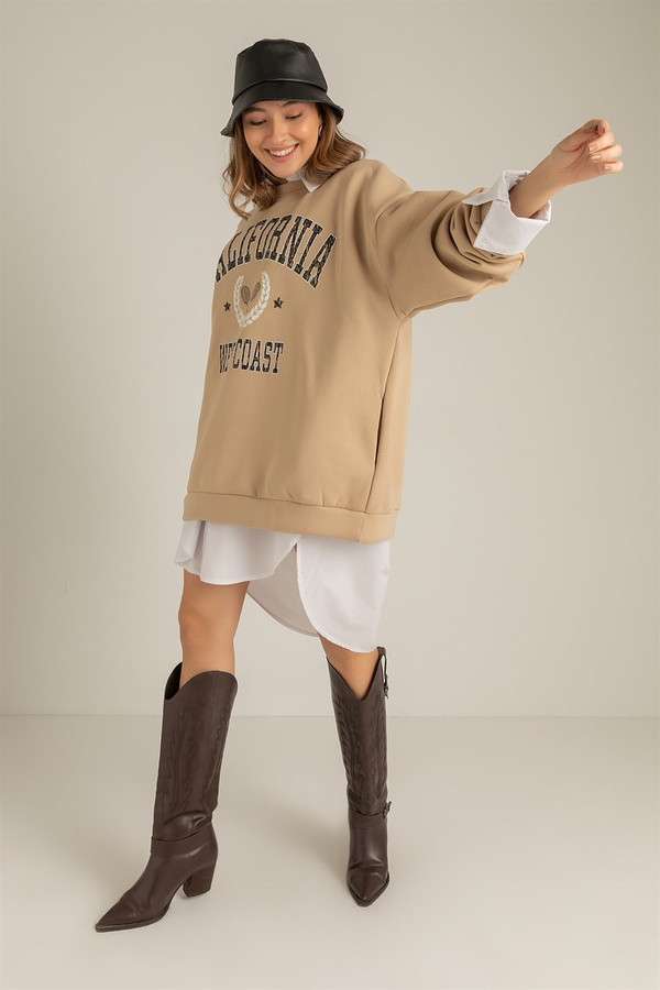 California Yazılı Sweat - CAMEL