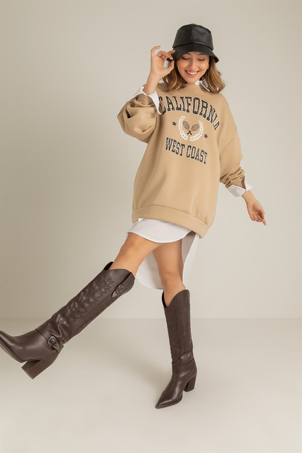California Yazılı Sweat - CAMEL