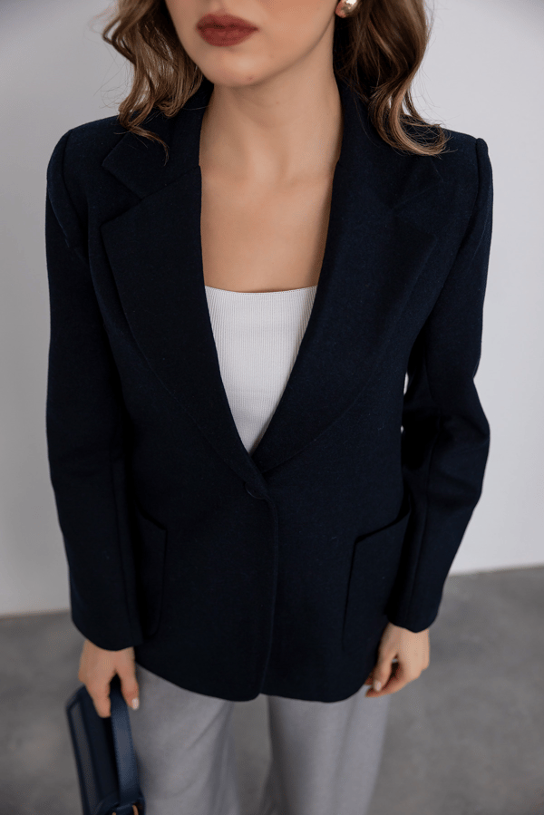 Çift Cepli Blazer Ceket - LACİVERT