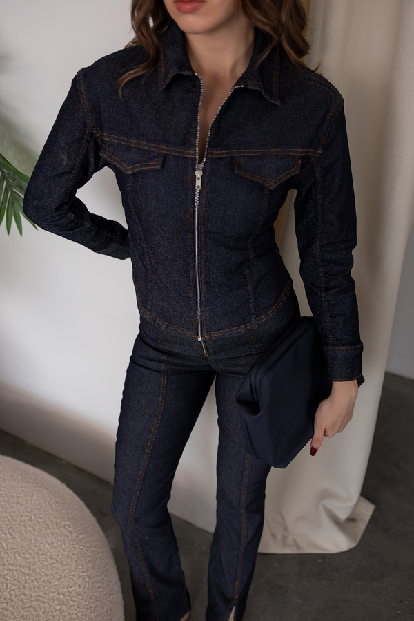 Denim Ceket Pantolon Takım - LACİVERT