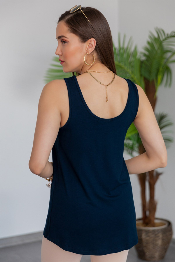 Dökümlü Basic Atlet - LACİVERT
