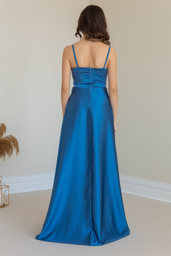 Drape Detay Abiye - İNDİGO