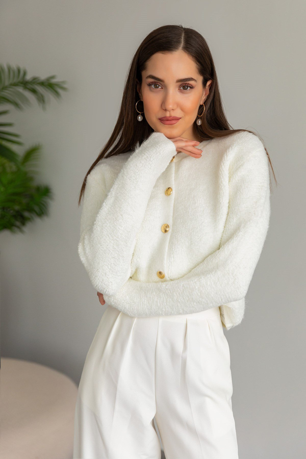 Écru Gilets et Ponchos
