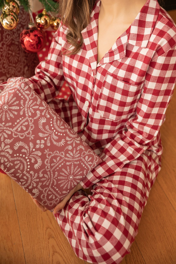 Ekoseli Pijama Takımı - KIRMIZI