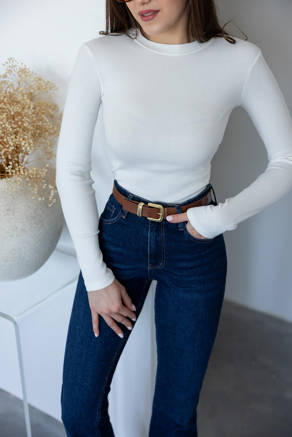 Fitilli Basic Bluz - BEYAZ