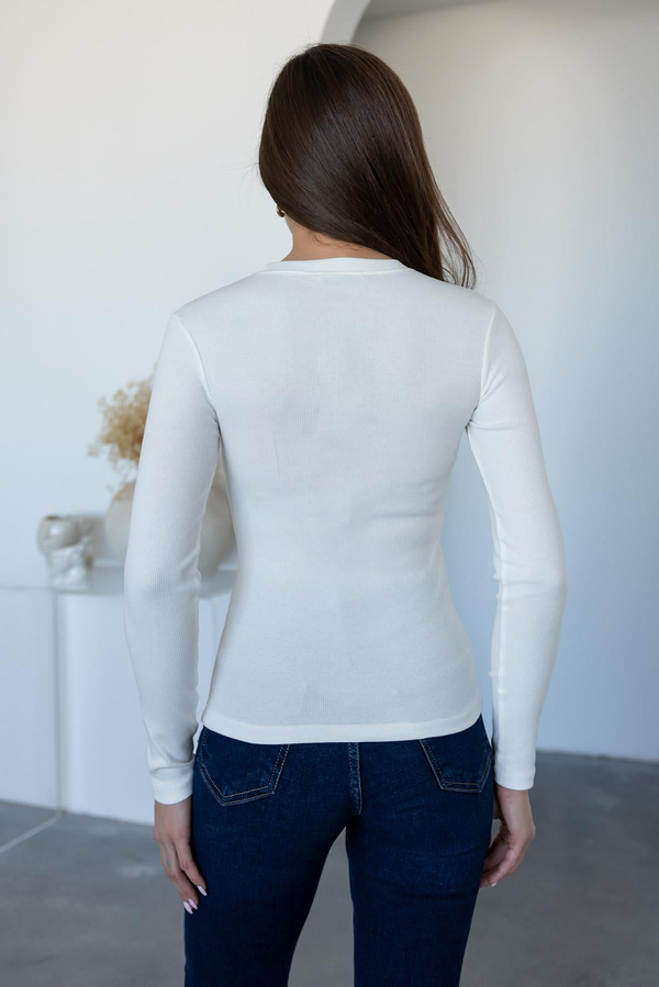 Fitilli Basic Bluz - BEYAZ