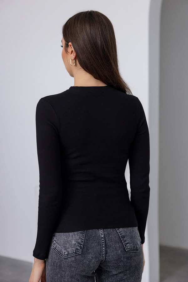 Fitilli Basic Bluz - SİYAH
