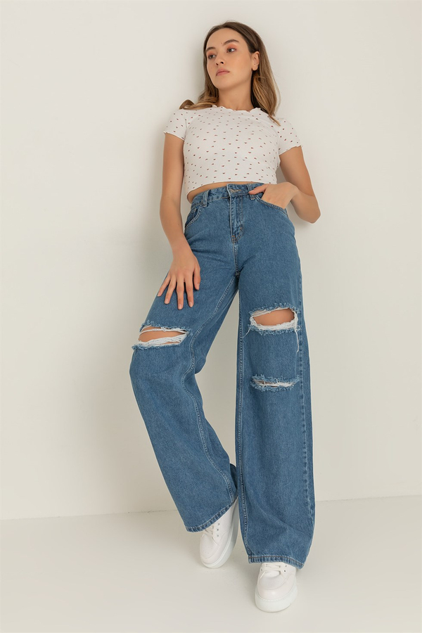 Blau Jeanshosen