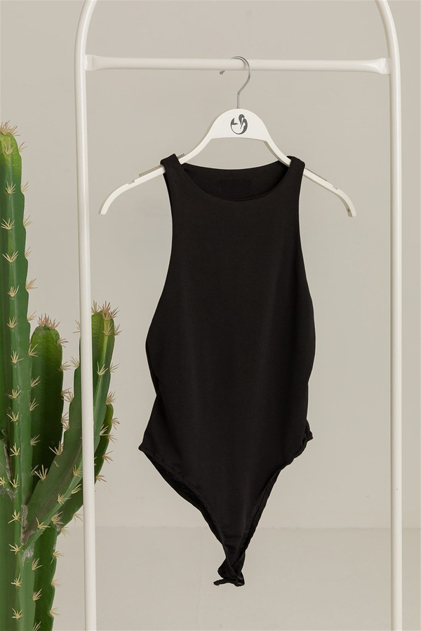 Halter Yaka Bodysuit - SİYAH