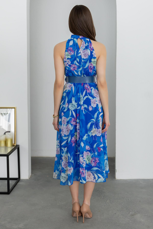 Halter Yaka Midi Elbise - SAKS