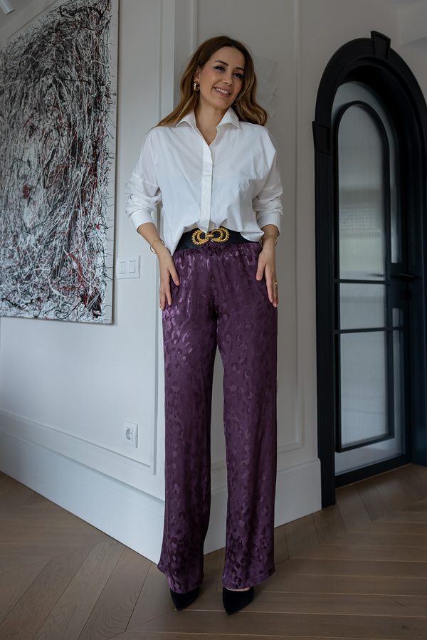 Jakarlı Saten Pantolon - MÜRDÜM