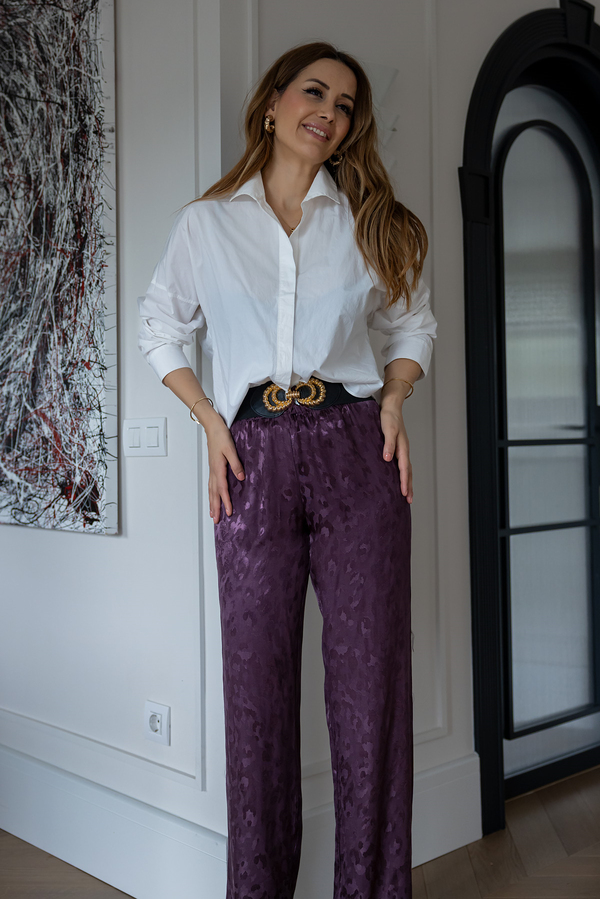 Jakarlı Saten Pantolon - MÜRDÜM