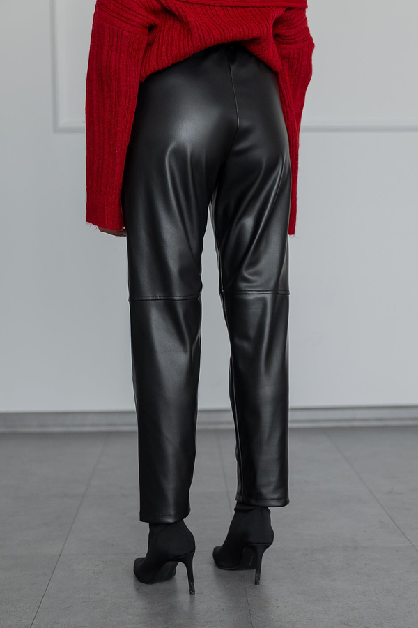 Jogger Vegan Deri Pantolon - SİYAH