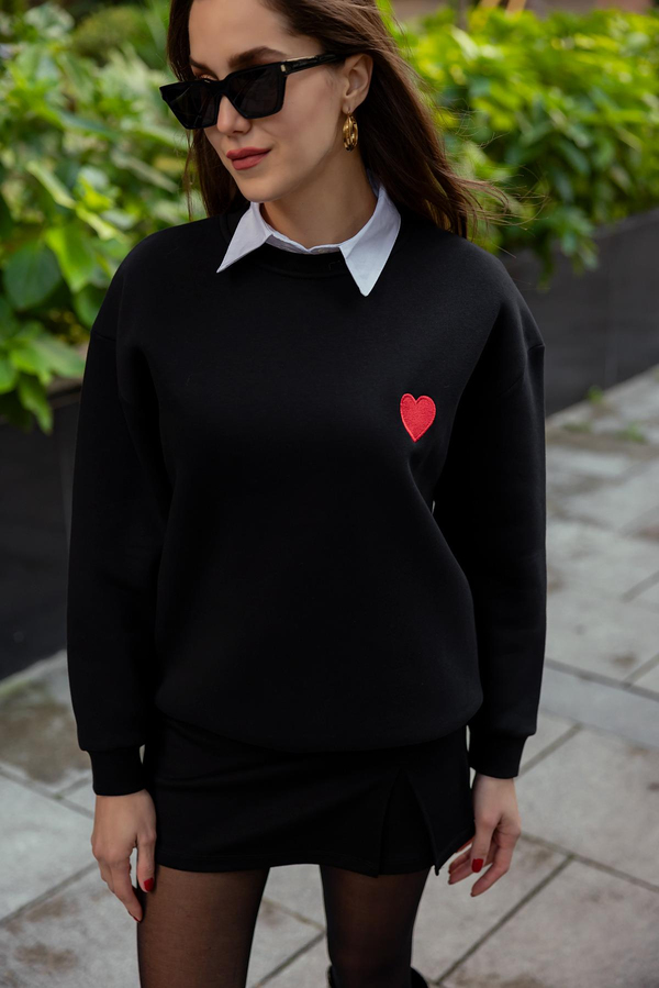 Kalpli Sweatshirt - SİYAH