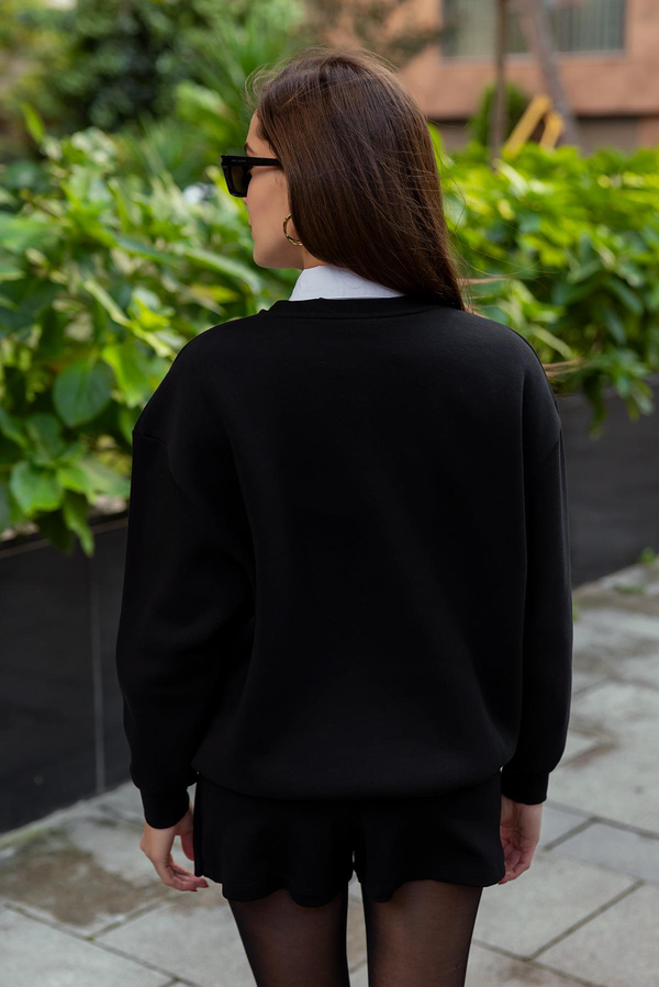 Kalpli Sweatshirt - SİYAH